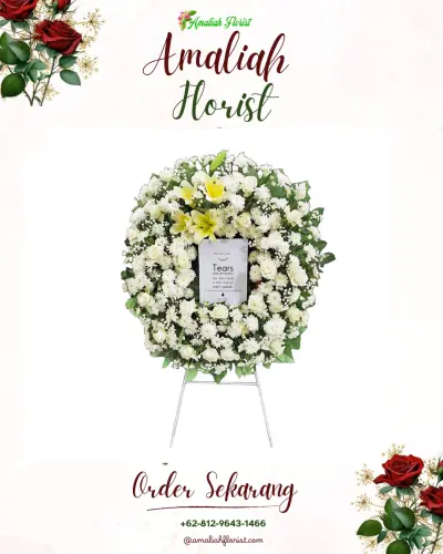 Krans Bunga Duka Cita di Paket Agung
